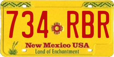 NM license plate 734RBR