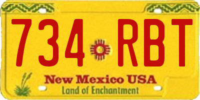 NM license plate 734RBT