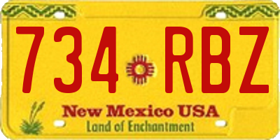 NM license plate 734RBZ