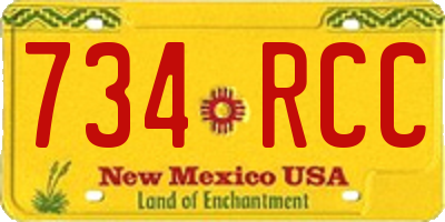 NM license plate 734RCC