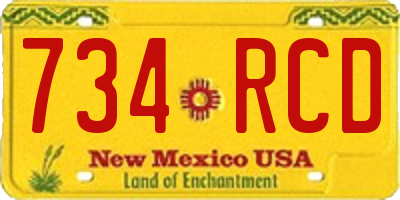 NM license plate 734RCD