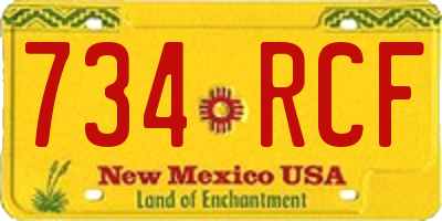 NM license plate 734RCF