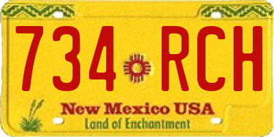 NM license plate 734RCH