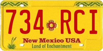 NM license plate 734RCI