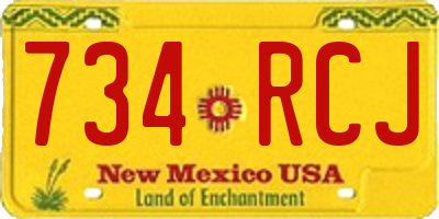 NM license plate 734RCJ