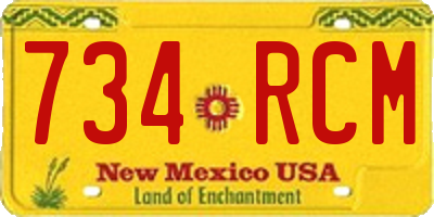 NM license plate 734RCM