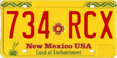NM license plate 734RCX