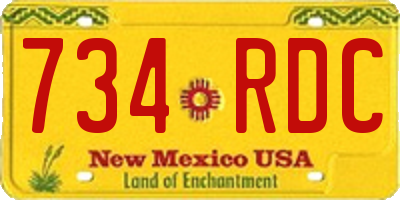 NM license plate 734RDC