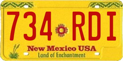 NM license plate 734RDI