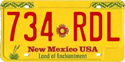 NM license plate 734RDL