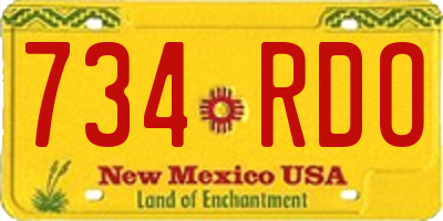 NM license plate 734RDO