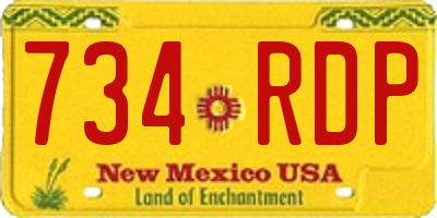 NM license plate 734RDP