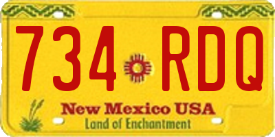 NM license plate 734RDQ