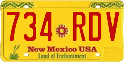 NM license plate 734RDV