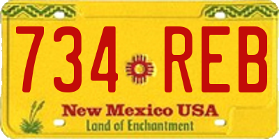 NM license plate 734REB