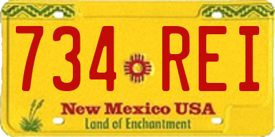 NM license plate 734REI