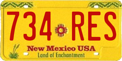 NM license plate 734RES