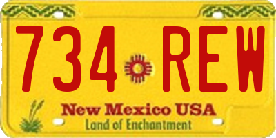NM license plate 734REW