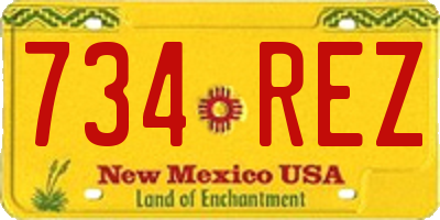 NM license plate 734REZ