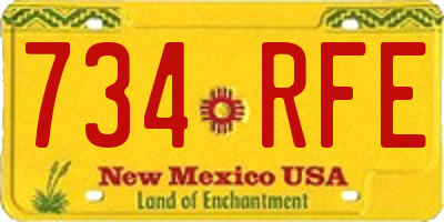 NM license plate 734RFE