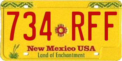 NM license plate 734RFF