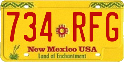 NM license plate 734RFG