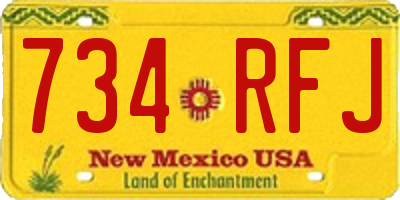 NM license plate 734RFJ