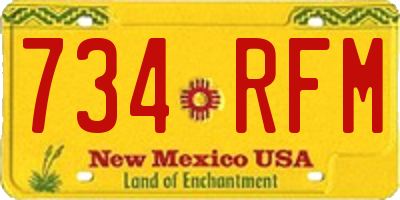 NM license plate 734RFM