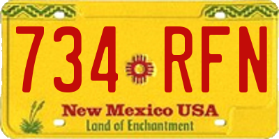 NM license plate 734RFN
