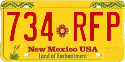 NM license plate 734RFP
