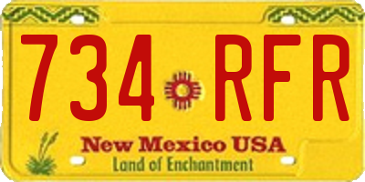 NM license plate 734RFR