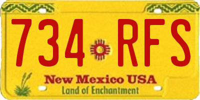 NM license plate 734RFS