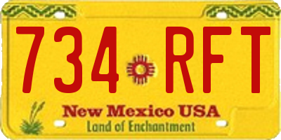 NM license plate 734RFT