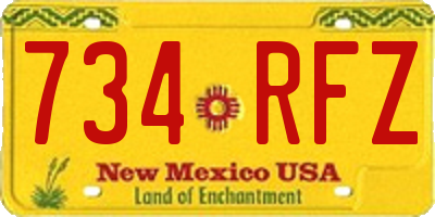 NM license plate 734RFZ