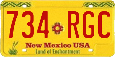 NM license plate 734RGC