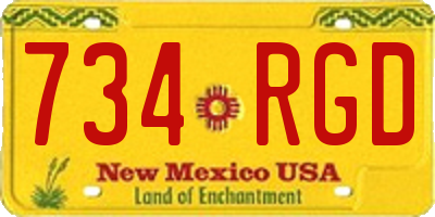 NM license plate 734RGD