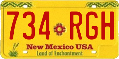 NM license plate 734RGH
