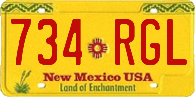 NM license plate 734RGL