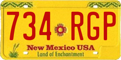 NM license plate 734RGP