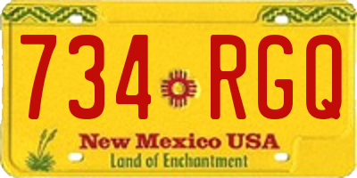 NM license plate 734RGQ