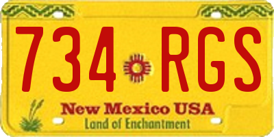 NM license plate 734RGS