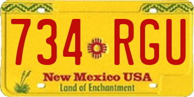 NM license plate 734RGU