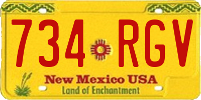 NM license plate 734RGV