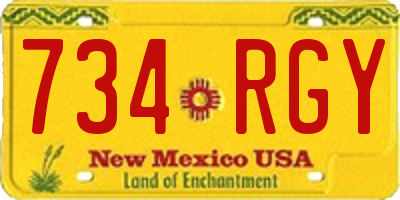 NM license plate 734RGY