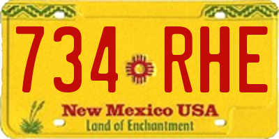 NM license plate 734RHE
