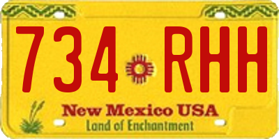 NM license plate 734RHH