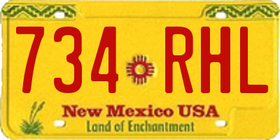 NM license plate 734RHL