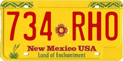 NM license plate 734RHO