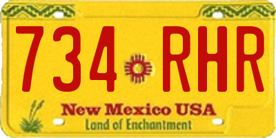 NM license plate 734RHR