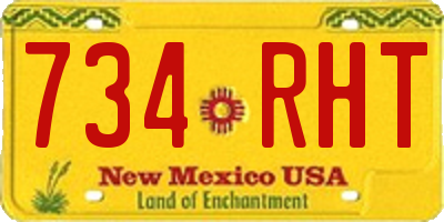 NM license plate 734RHT